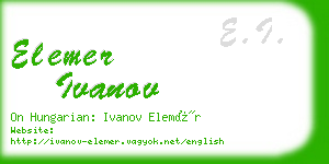 elemer ivanov business card